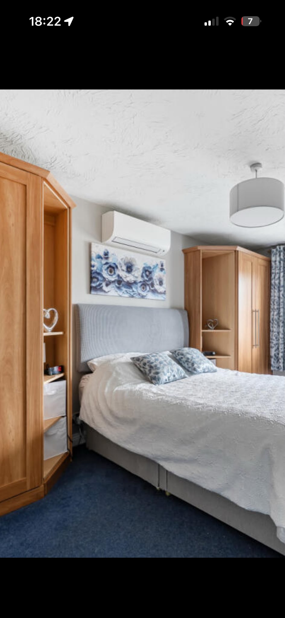 Recent air conditioning installation in bedroom
