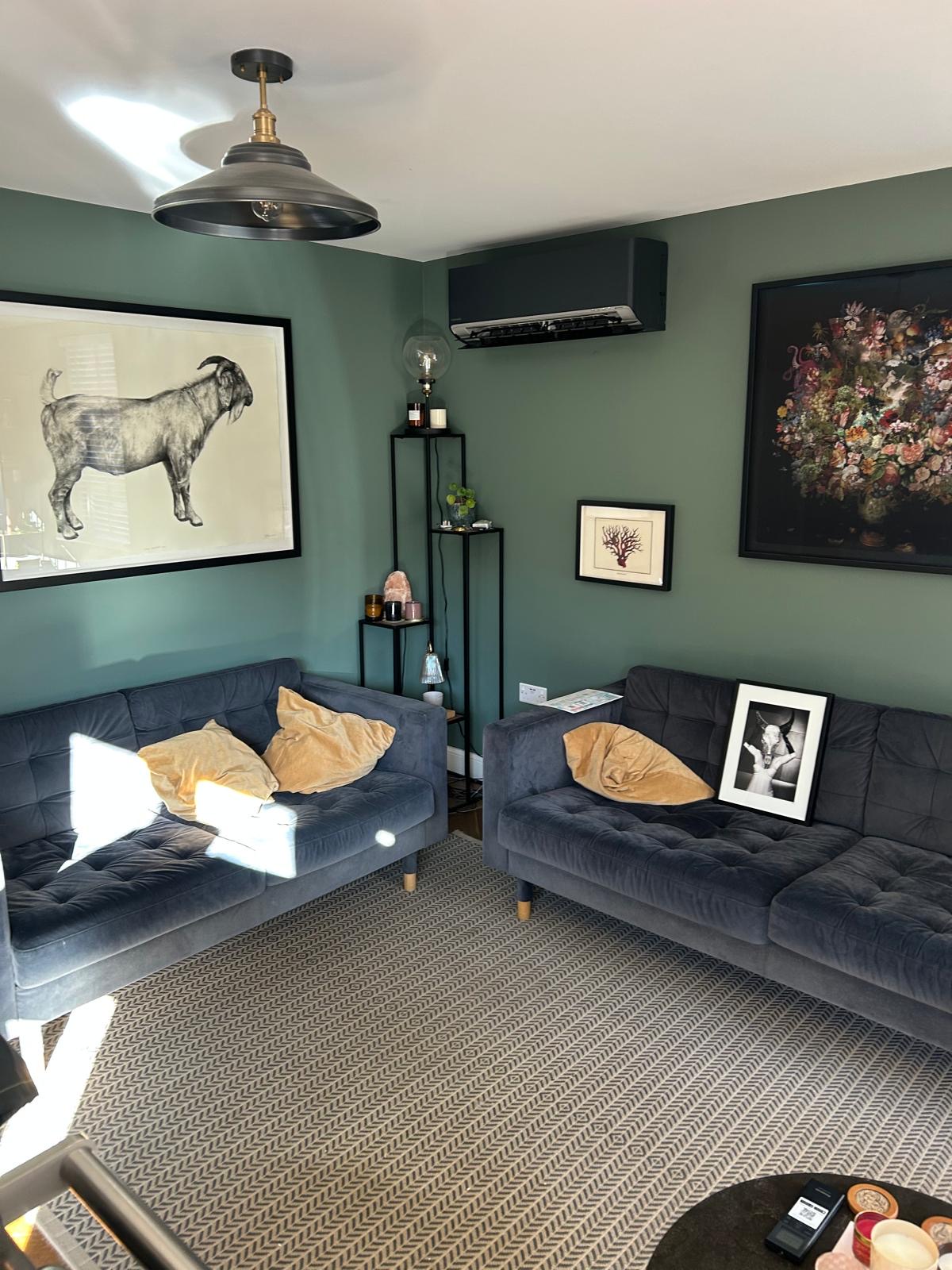Recent wall-mounted air conditioning unit installation